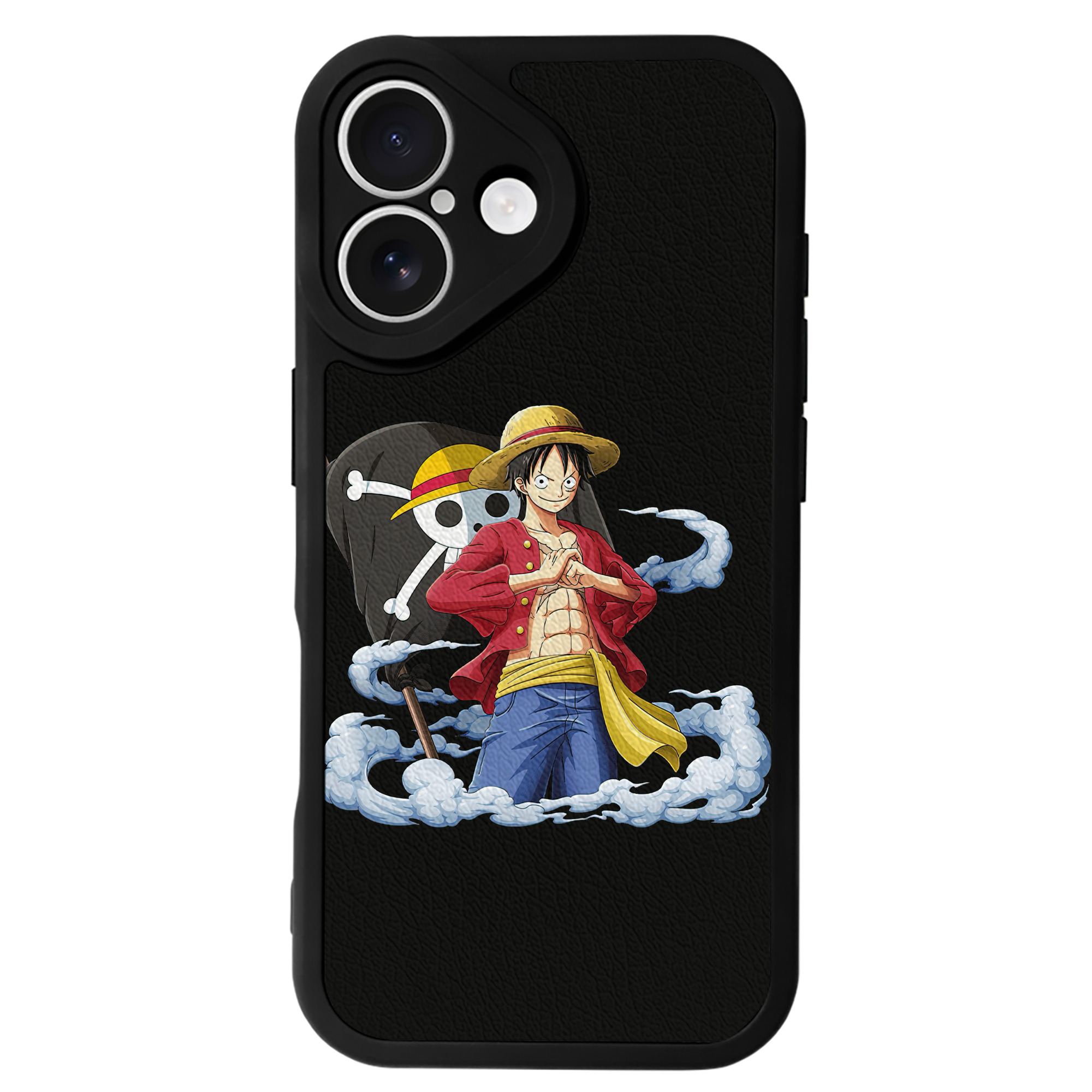 （画像用） ワンピース モンキー・D・ルフィ ONE PIECE Monkey D. Luffy 【iPhone 16シリーズ対応】シリコンスマホケース（レザー調） 材質：シリコン